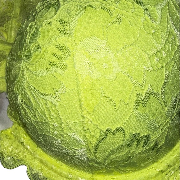 Victoria’s Secret “Pink” Bright Yellow Lace Racerback BRA  36D NEW! - Picture 3 of 4